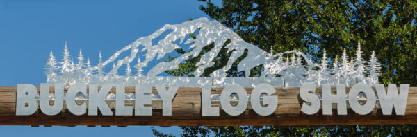 Buckley Log Show Entrance Sign of Rainier