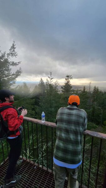 Mount Peak Pinnacle Peak Fire Lookout View with Gamblin Motors Employee Hikers